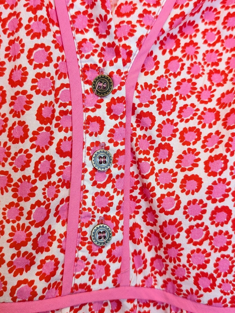 Umgee Pink Printed Collared Tiered Mini Dress - Picture 9 of 16